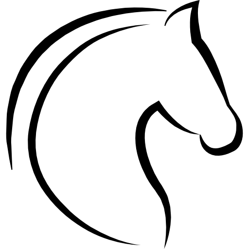 cabeza de caballo con contorno de pelo icono gratis