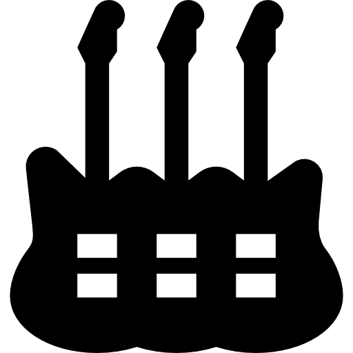 guitarra de cuello múltiple icono gratis