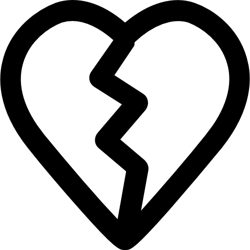 Broken heart Vector Market Bold Rounded icon