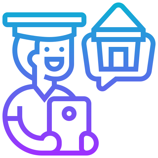 universidad en línea icono gratis