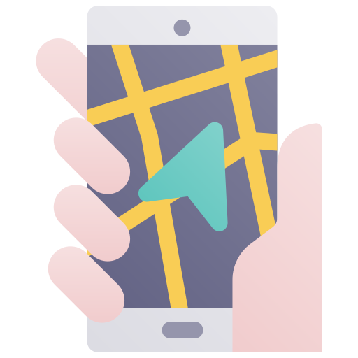 teléfono gps icono gratis