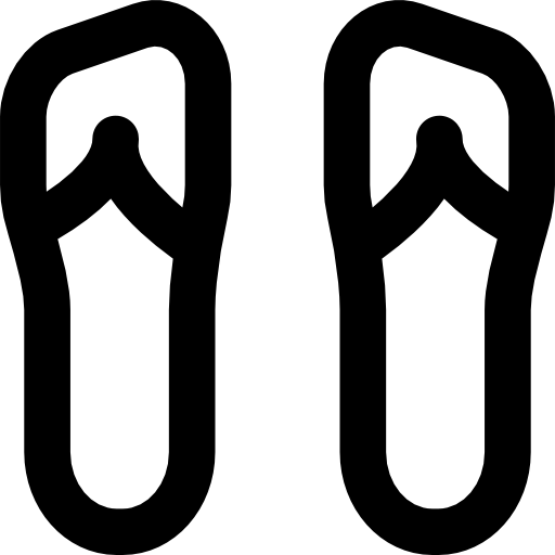 Flip flops Basic Black Outline icon