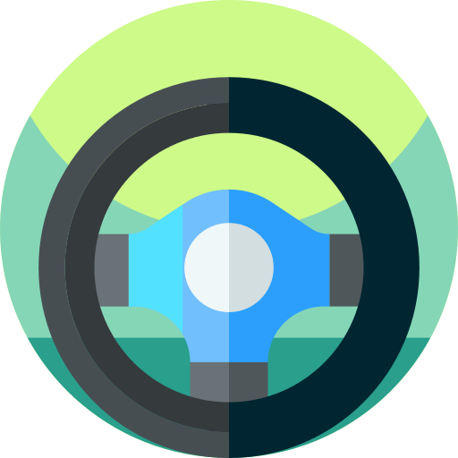 Steering Wheel Geometric Flat Circular Flat Icon