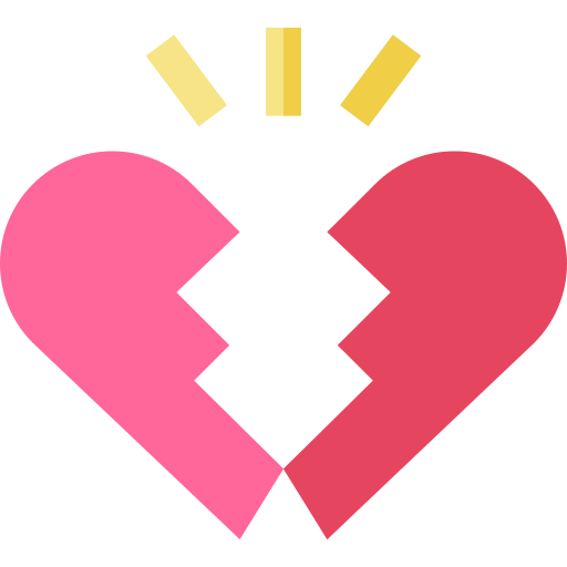 corazón roto icono gratis