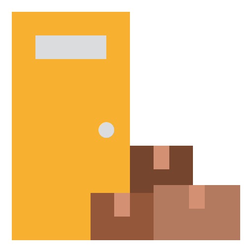 Caixa de pedidos de pixel art com escudo. ordem segura, ícone