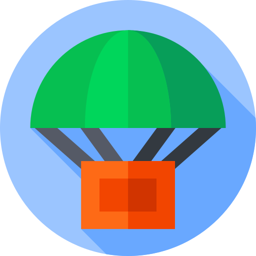 Parachute Flat Circular Flat icon