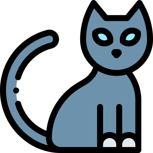 Cat Detailed Rounded Lineal color icon