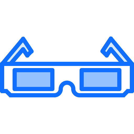 3d glasses Coloring Blue icon