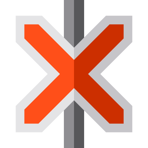 Railroad Crossing Basic Straight Flat Icon