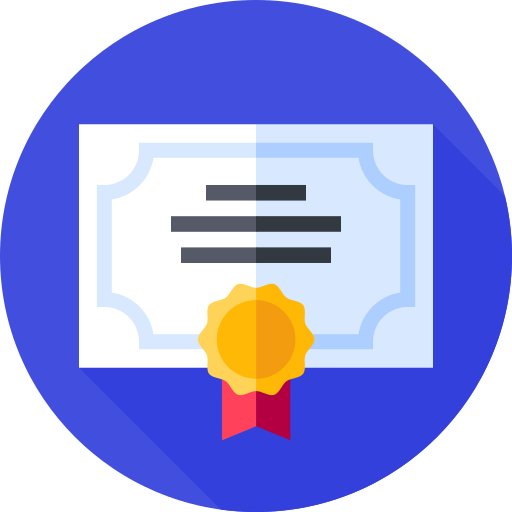 Certificate Flat Circular Flat icon