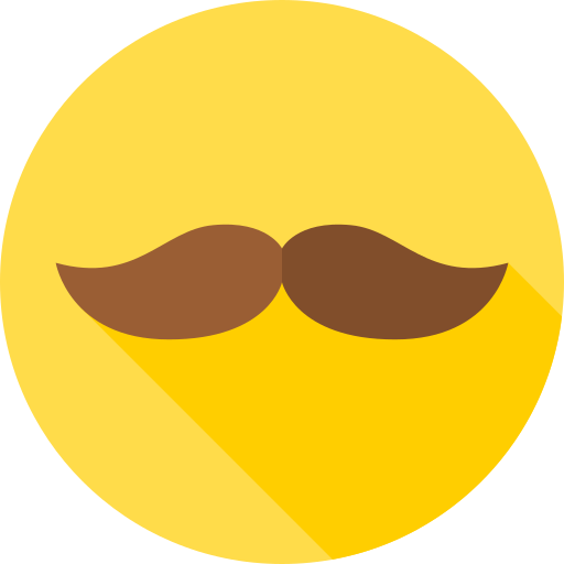 Moustache Flat Circular Flat icon