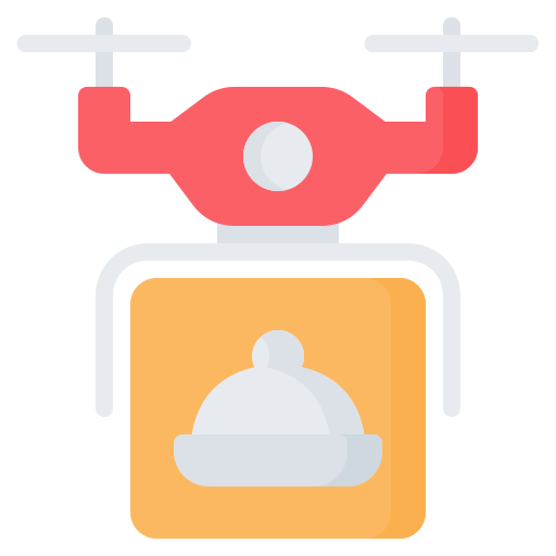 entrega de aviones no tripulados icono gratis