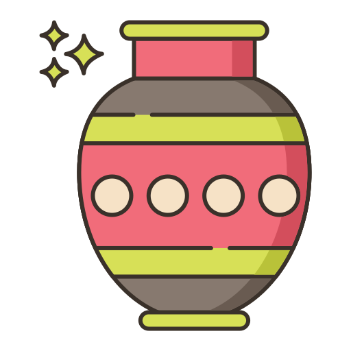 Vase Flaticons Lineal Color Icon 