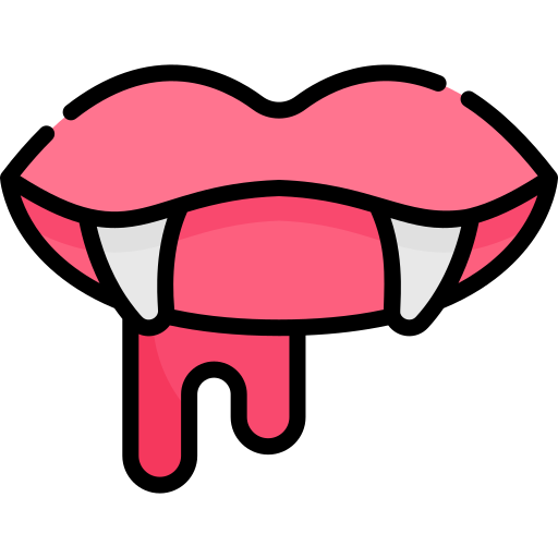 Fangs Kawaii Lineal color icon