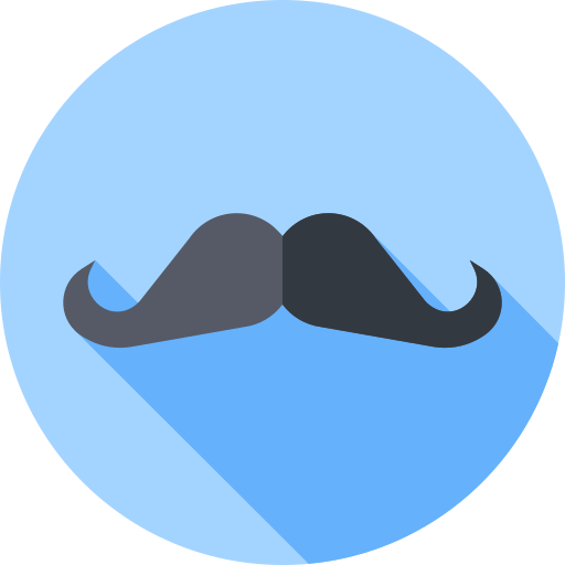 Moustache Flat Circular Flat icon