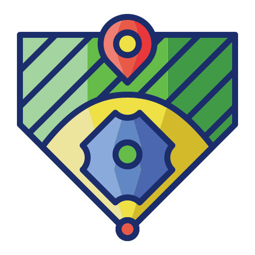 baseballfeld Flaticons Lineal Color icon