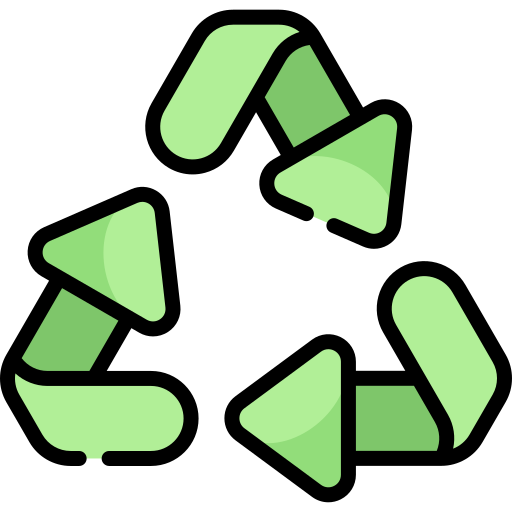 ícone com um símbolo de reciclagem. copie o espaço, ilustração 3d