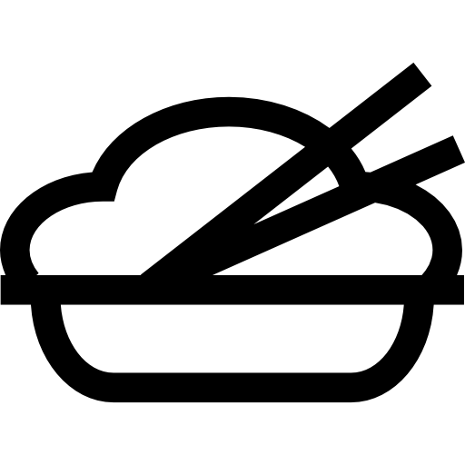 Еда восточная тарелка с палочками для еды бесплатно иконка