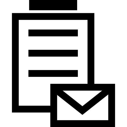 papel de nota y sobre de correo electrónico icono gratis