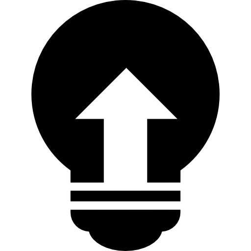 Light bulb with up arrow - free icon