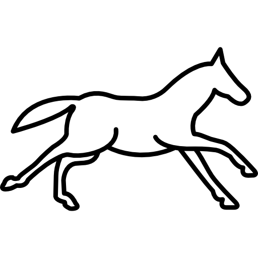 Silhueta do cavalo saltando voltada para a vista lateral esquerda - ícones  de animais grátis