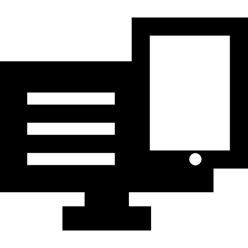 monitor y teléfono móvil o tableta icono gratis