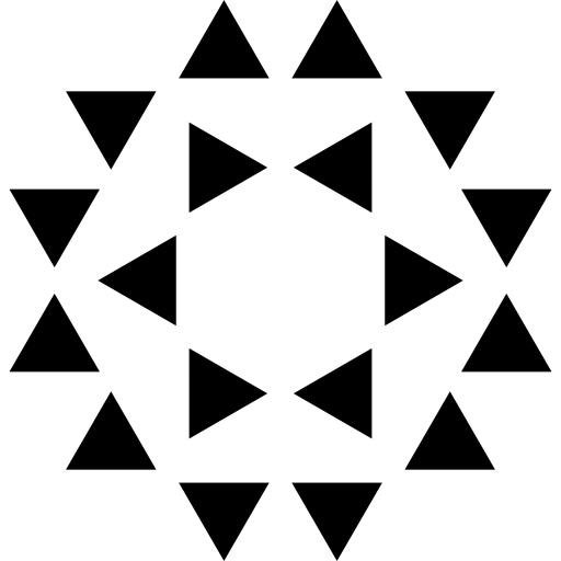 ornamento poligonal de pequeños triángulos en forma de estrella y hexágono icono gratis