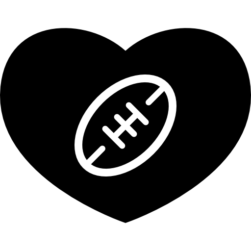 corazón de fútbol americano icono gratis