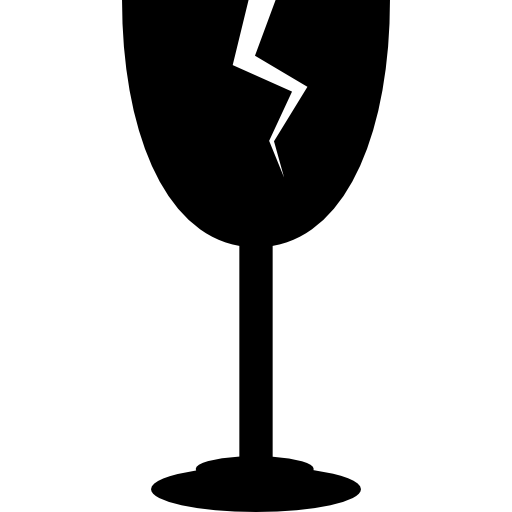 copo de vinho com silhueta de crack grátis ícone