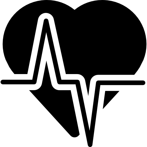 Heart with lifeline variant free icon