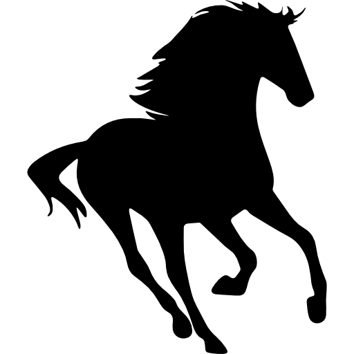 Cavalo pulando descendo contorno - ícones de animais grátis