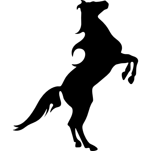 Horse standing up silhouette - Free animals icons