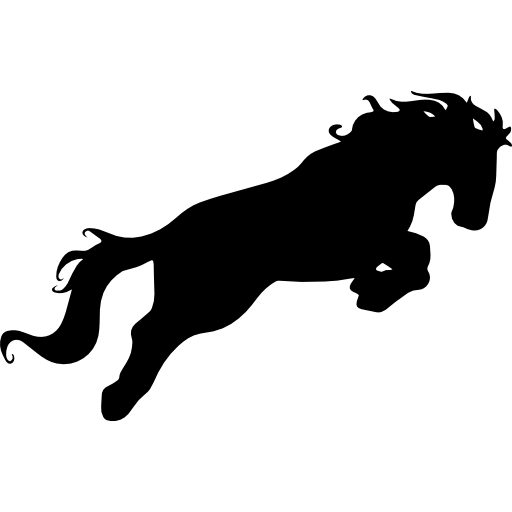 silueta de movimiento de ataque de caballo icono gratis