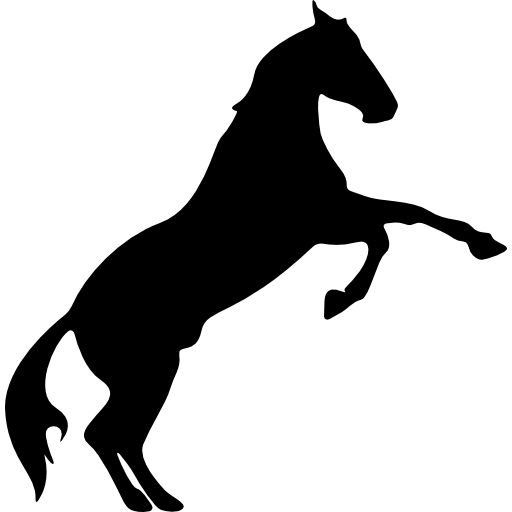 Cavalo pulando com o pé dobrado - ícones de animais grátis