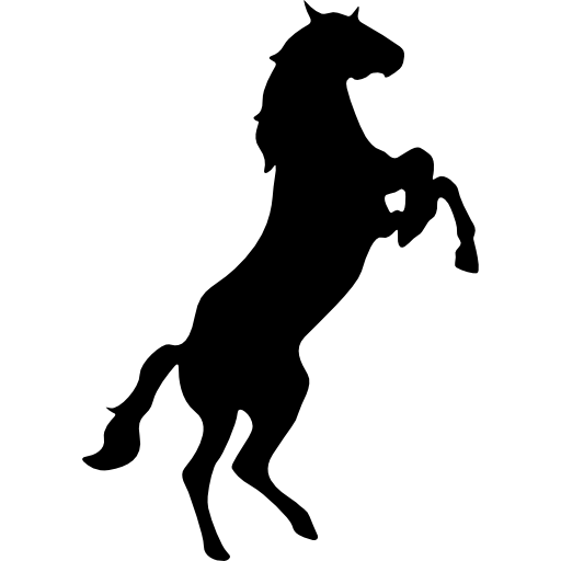 Standing horse silhouette variant facing the right free icon