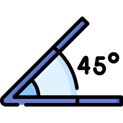 ícone de conceito de vetor de ângulo de 45 graus em estilo de