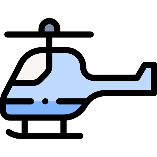 Helicopter Detailed Rounded Lineal color icon