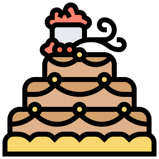 Wedding cake Meticulous Lineal Color icon