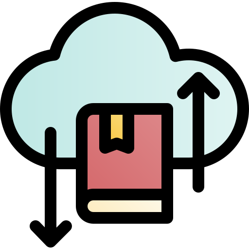 biblioteca en la nube icono gratis