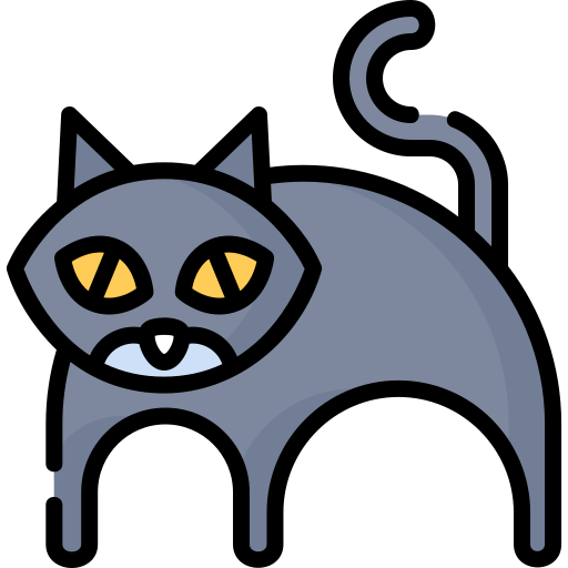 gato negro icono gratis