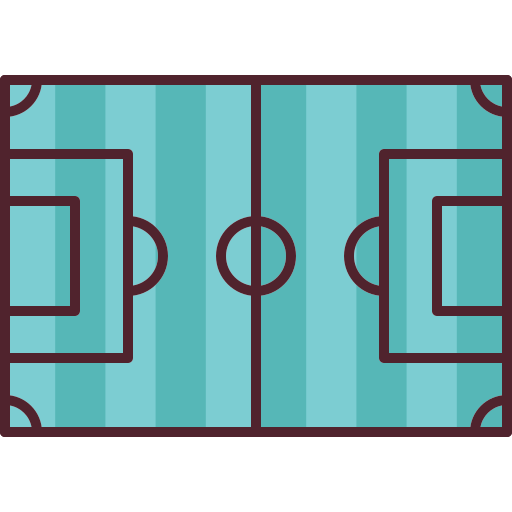 Horizontal colored football field