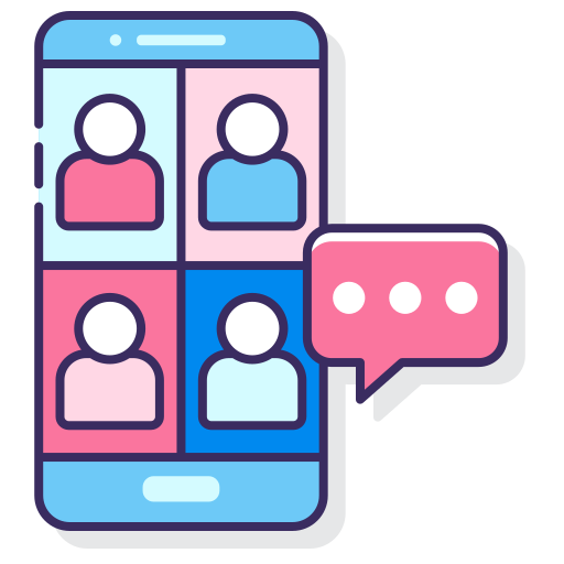 reunión en línea icono gratis