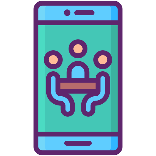 reunión en línea icono gratis