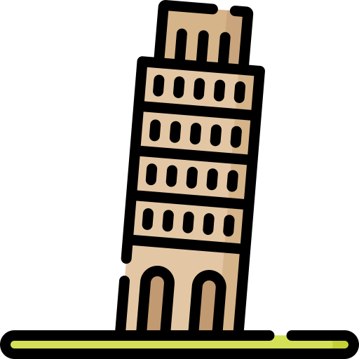 torre inclinada de pisa icono gratis