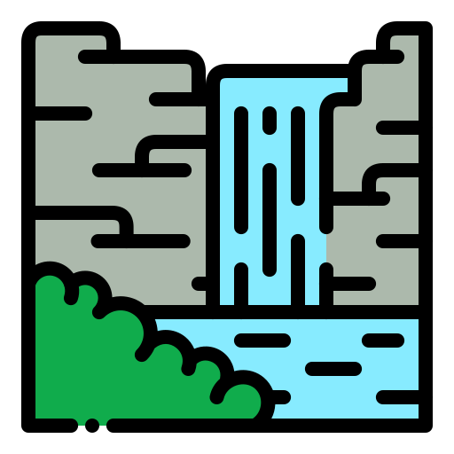 Waterfall Generic Outline Color icon