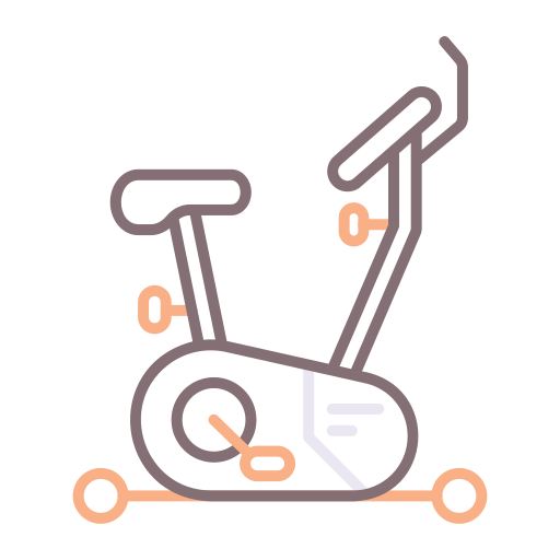 Stationary bike Flaticons Lineal Color icon