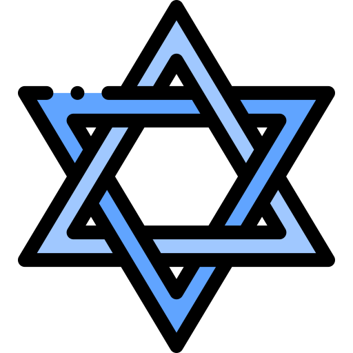 Star of david Detailed Rounded Lineal color icon