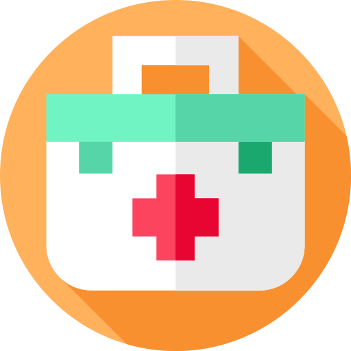 First Aid Kit Flat Circular Flat Icon