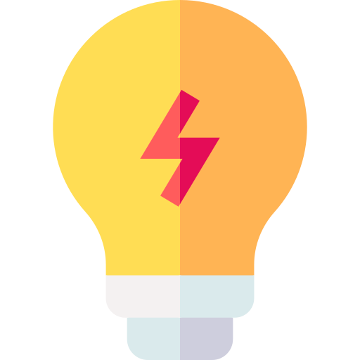 Light bulb Basic Straight Flat icon