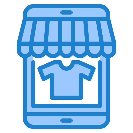 Online shopping srip Blue icon